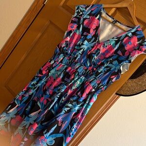 SHEIN Multicolor Floral V-Neck Dress